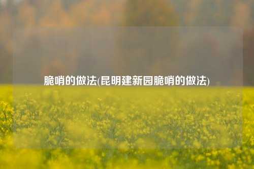 脆哨的做法(昆明建新园脆哨的做法)