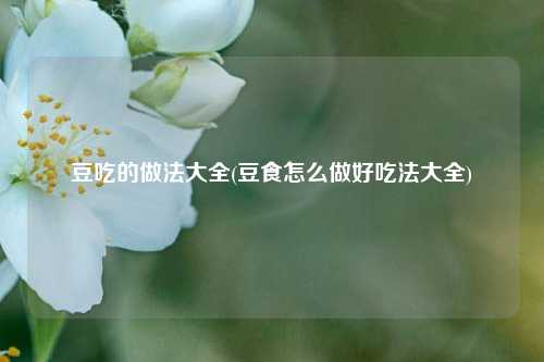 豆吃的做法大全(豆食怎么做好吃法大全)