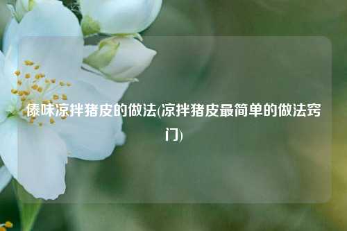 傣味凉拌猪皮的做法(凉拌猪皮最简单的做法窍门)